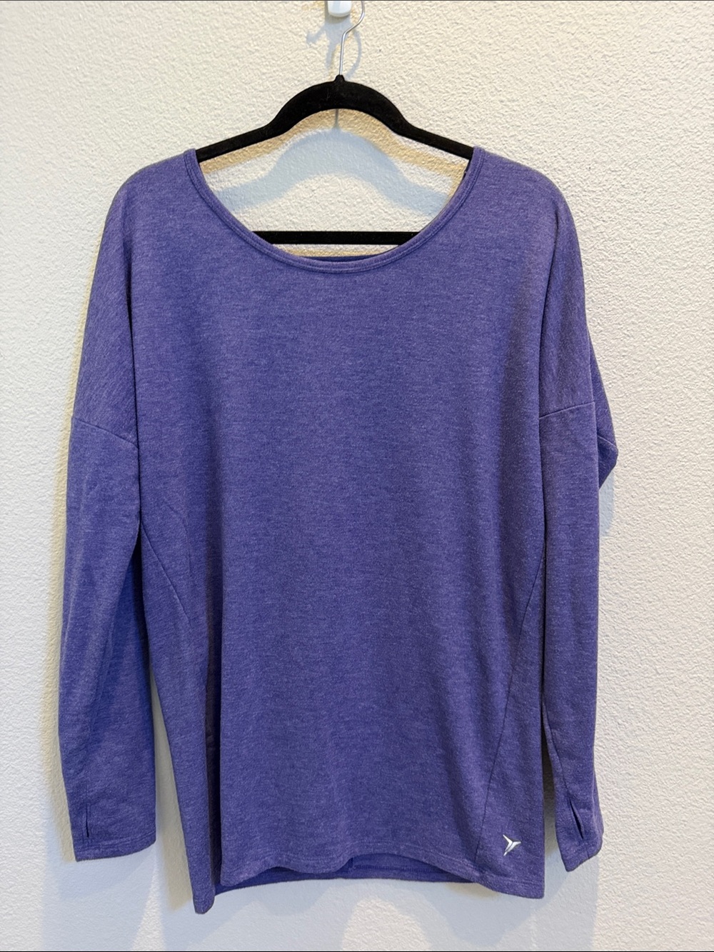 Old Navy Women's Purple Long-Sleeve Crewneck Workout Yoga Top